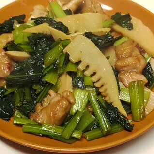 小松菜とタケノコの炒め物